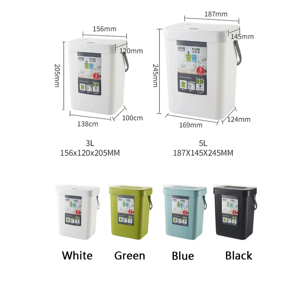 Kitchen Hanging Trash Can Household Cleaning Tool Bathroom Wastebasket Mini Dustbin Wall Mounted Home Bins Container Garbage Bin