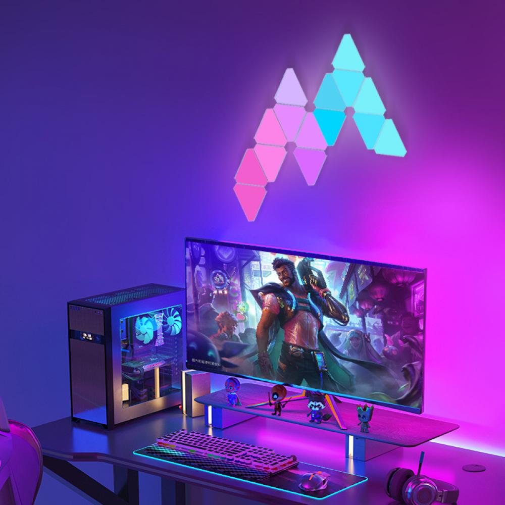 RGB Triangle Lamps WIFI Bluetooth APP 5V Quantum Wall Light LED Atmosphere Night Light For Game Bedroom TV Background Decoration