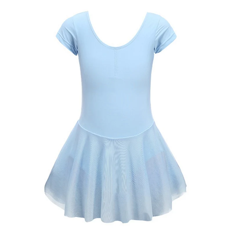 Girls' Classic Ballet Dance Leotards With Gauze Skirts Solid new Color 2In1 Short 2025 Sleeve Gymnastics Stage Performance Uniforms Bodys