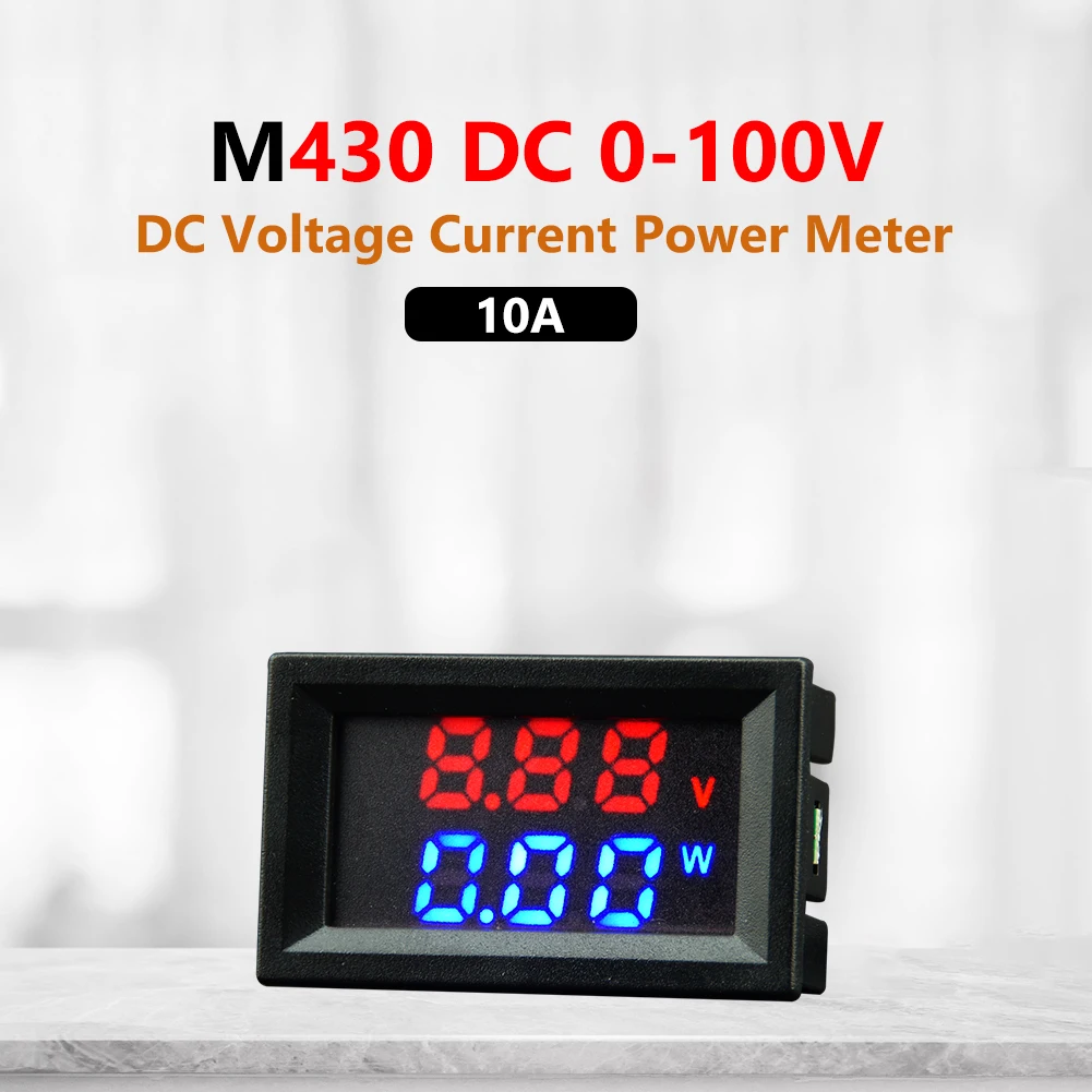 M430 DC 0-100V 10A 50A 100A Digital Voltmeter Ammeter Dual LED Display Voltage Detector Current Power Meter Panel Amp Volt Gauge