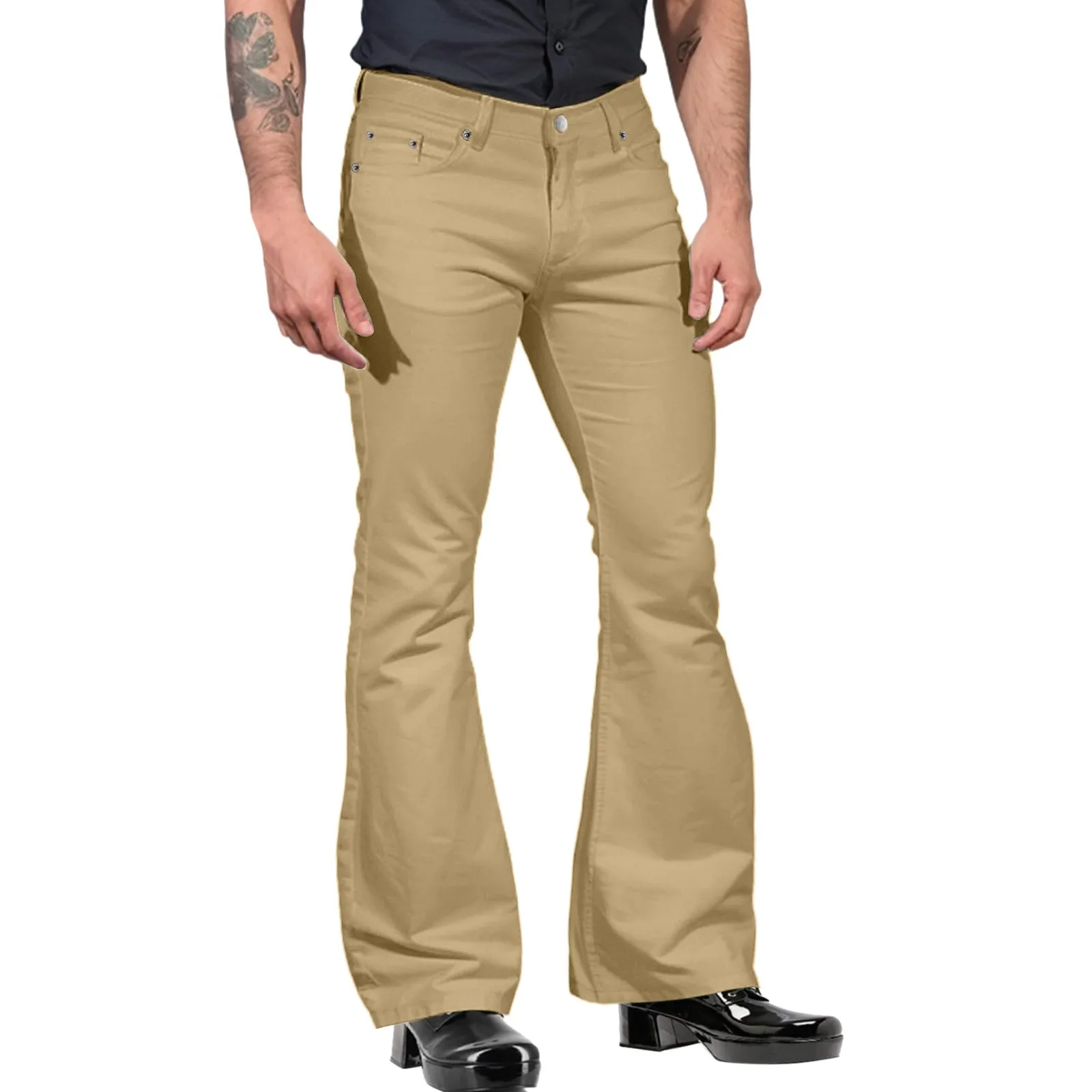 Autumn Spring New Men'S Flared Trousers Formal Pants Bell Bottom Pant Dance White Suit Pants Formal Pants For Men Sweatpant Xmas
