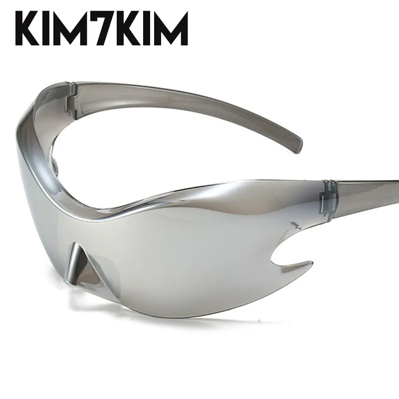 Y2K Sports Sunglasses Women 2023 Trends Punk Sun Glasses Men Retro 2000's Luxury Brand One Piece Special-shaped Sunglass Shades