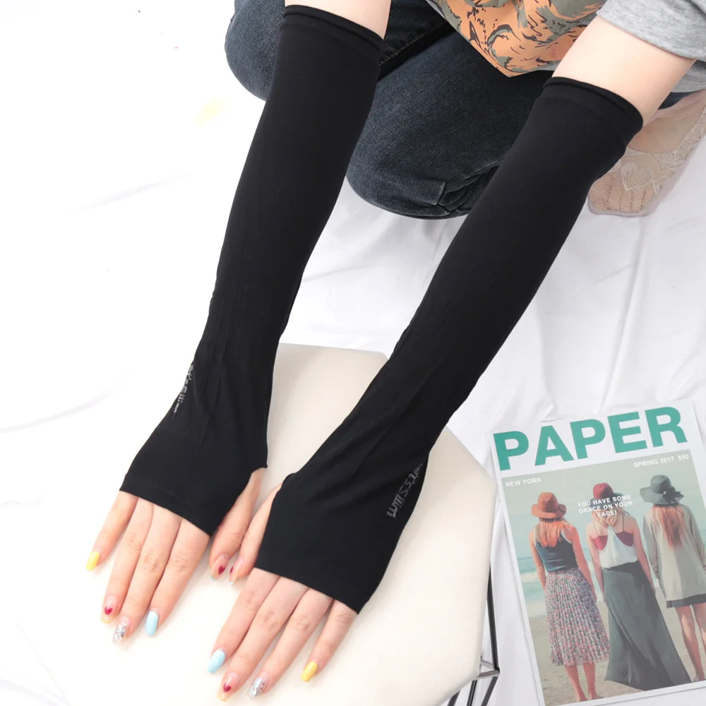 Pair Cool Arm Sleeves Sunscreen Cuff Mittens Anti Slip for Men Women Gloves Summer Outdoor Long Riding Uv Sun Protection 5