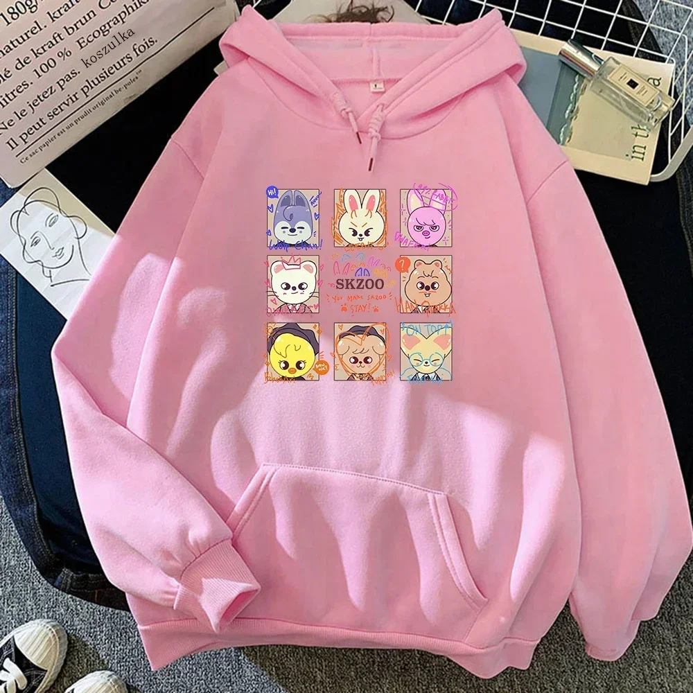 Kpop Skzoo Stray Kids Hoodies Cute Women Streetwear Harajuku Loose Autumn and Winter Sweatshirts K Pop Graphic Pullover