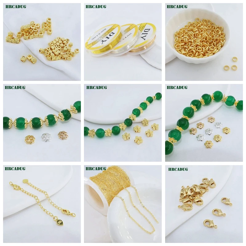 8.5mm Bead 2025 new End Caps Gold Plated Quality Brass Metal Hollow Out Flower Bead Caps For DIY Jewellery Making Supplies