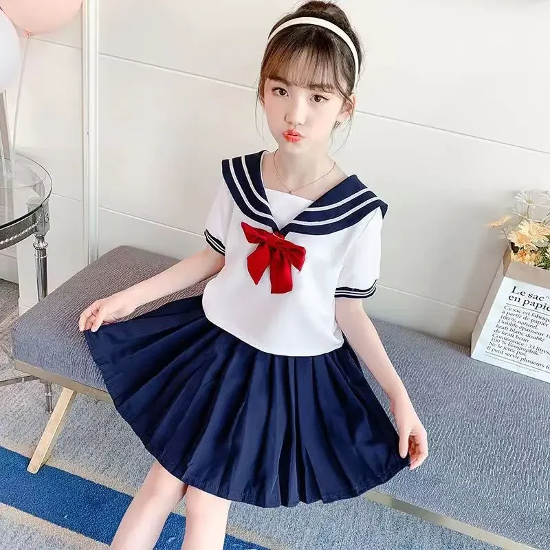 Girls' New All-Match Pleated Children'S Summer Skirt With Inner Safety Pants JK Academic style Student Japanese Kogyaru Uniform