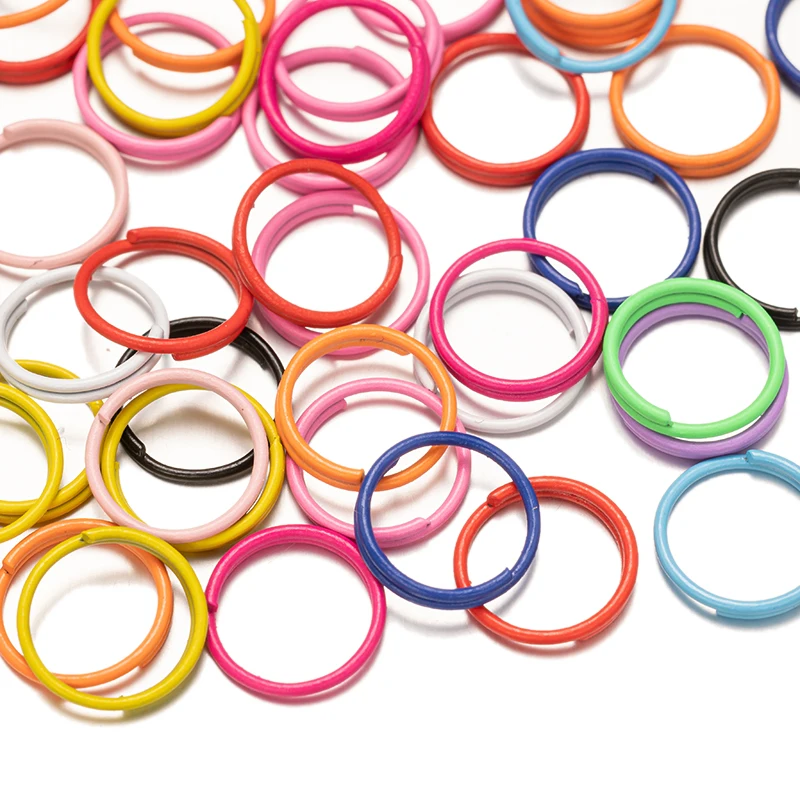 100/200pcs 8/10mm Colorful Metal Open Jump Rings Double Loops Key Chain Connector For DIY Jewelry Making Accessories Supplies