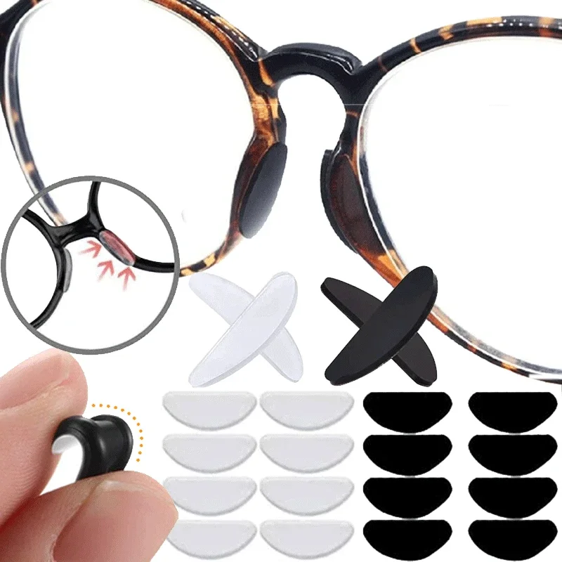 New Glasses Nose Pads Adhesive Silicone Nose Pads Non-slip Clear Black 2025 Thin Nosepads new for Glasses Eyeglasses Sunglasses