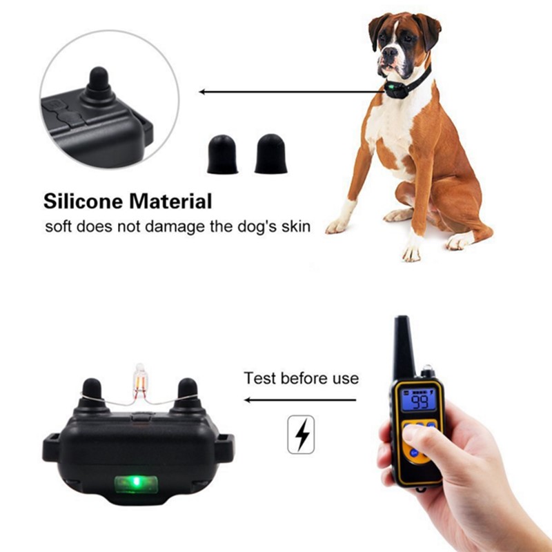 800m Electric Dog Training Collar Waterproof Pet Remote Control Rechargeable with Shock Vibration Sound Ecollar