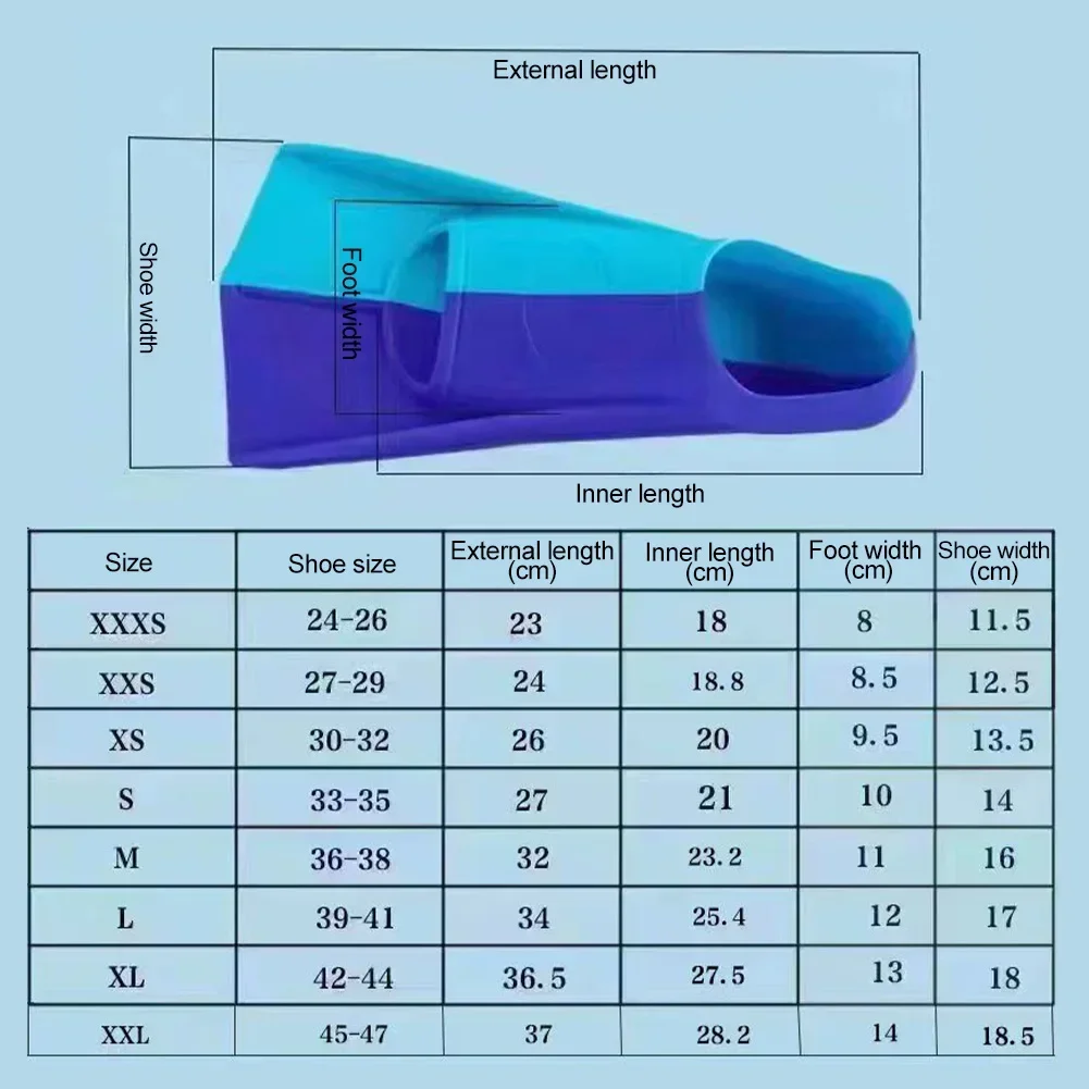 Men Women Kids Silicone Professional Diving Fins Short Snorkel Swimming Fins Flippers Swimming Diving Wholesale