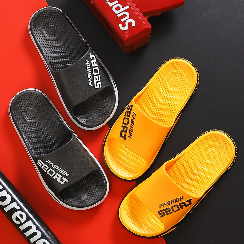 Summer Shower Slippers Flip Flops Women Indoor Home Mute Shoes EVA Shoes Cloud Slides Couple Non-slip Casual Sandals