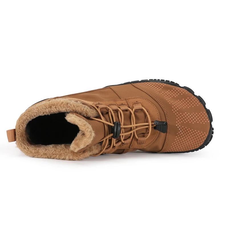 Waterproof Men Boots High Top Casual Shoes Winter Sneakers Plush Warm Snow Shoes Barefoot Shoes Big Size 36-47 Women Men Boots