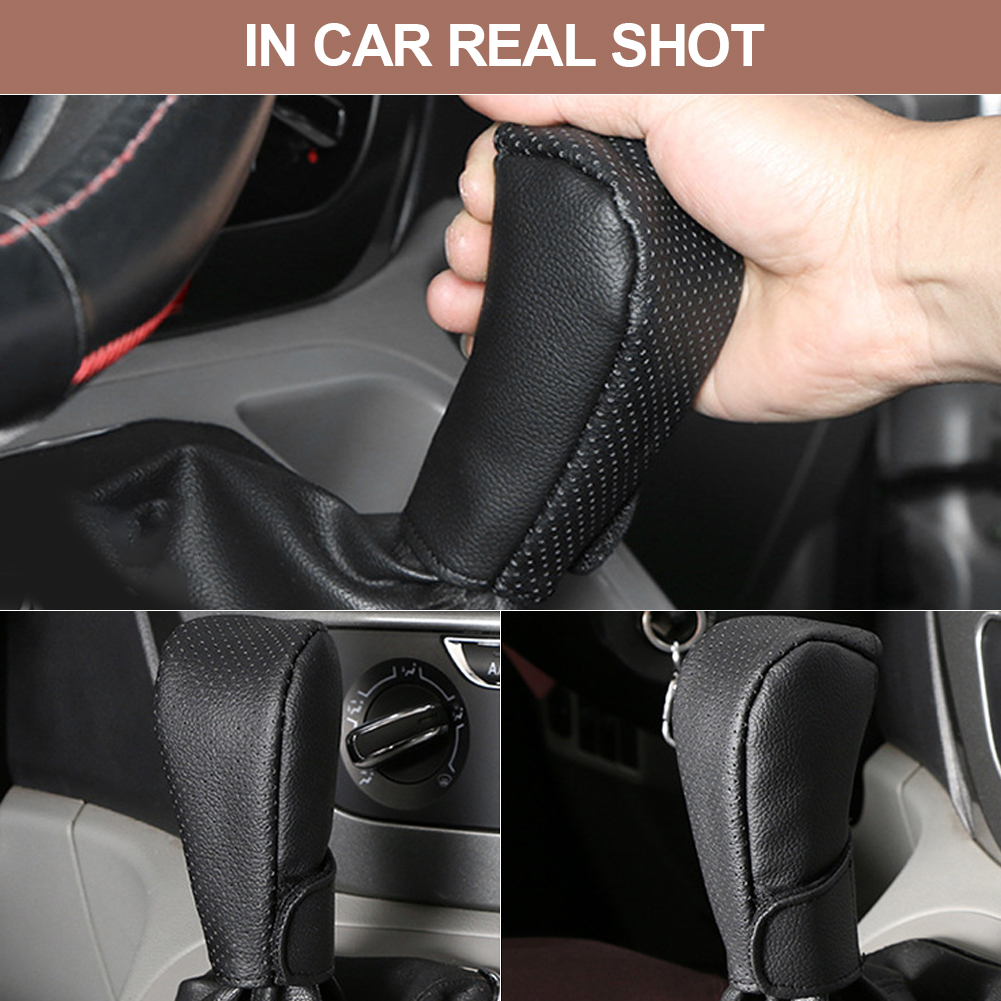 Car PU Leather Gear Shift Knob Cover Gear Shift Non-Slip Grip Handle Protective Covers Manual Speed Car Interior Accessories d257f