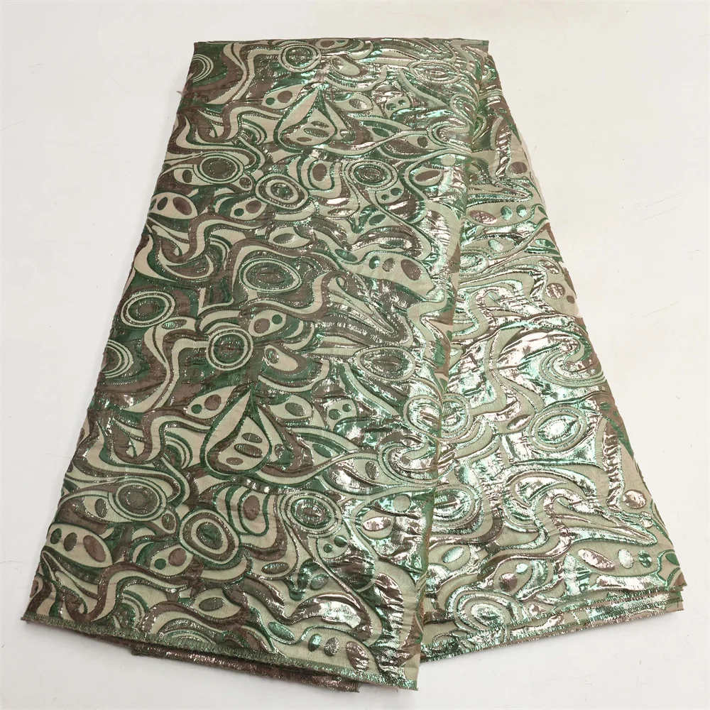 Jacquard lace fabric Brocade 2023 Embroidery French Tulle lace African Organza lace fabric for Nigerian Wedding Dress