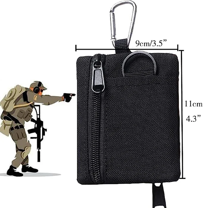 Outdoor Tactical Keychain Pouch Mini EDC Pocket Coin Purse ID Card Holder Car Fob Key Waist Case Wallet Earphone Pack
