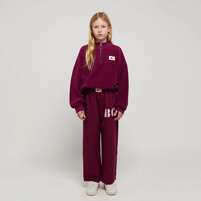 2023 Autumn/Winter BC New Product Ins Style Colorblock Plush Children's Sweater Pants Children's Set