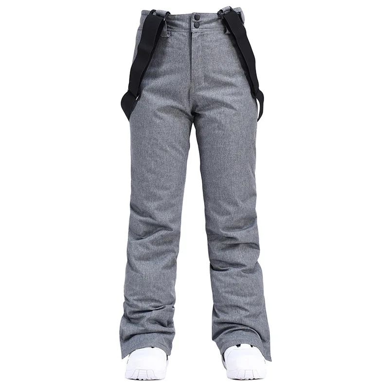 Men Women Ski Pants Windproof Waterproof Winter Thicken Snow Pants Outdoor Sports Snowboarding Couple Strap Trousers Super Warm