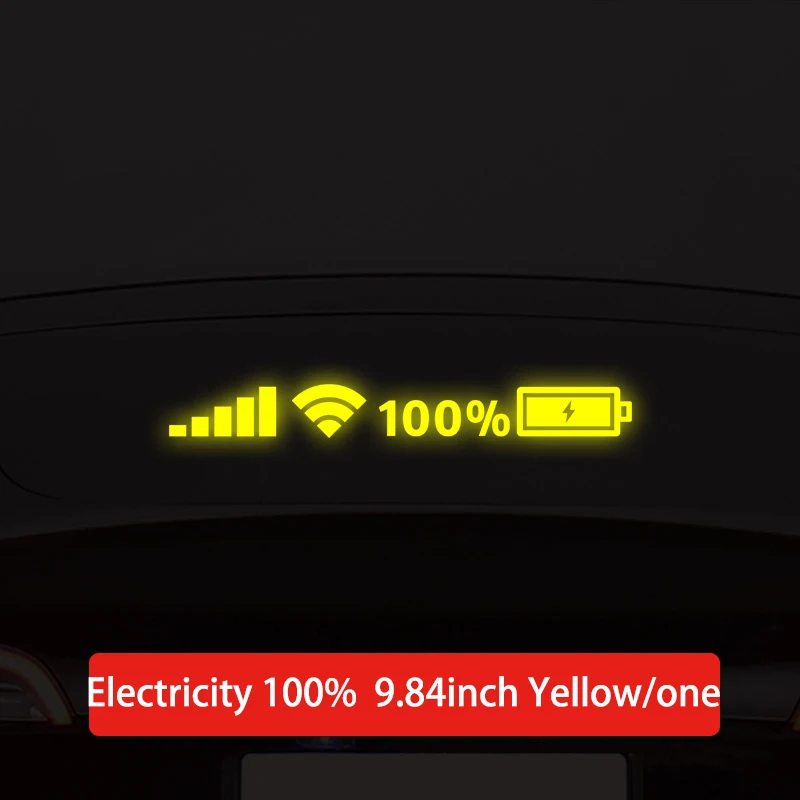 Car Windshield Signal WiFi Power Full Battery Sign Reflective Stickers Unique Electric Decals Styling Decoration