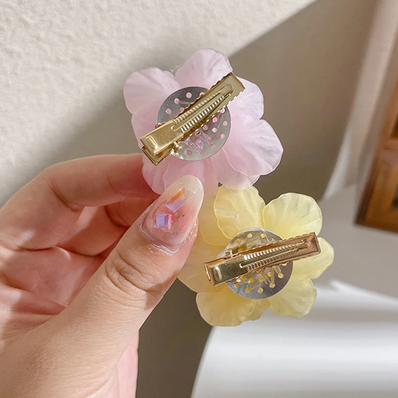 Cherry Blossom Hair Clip Mini Hairpin Girl s Grab Children Small Headwear Side Cute Womens Accessories