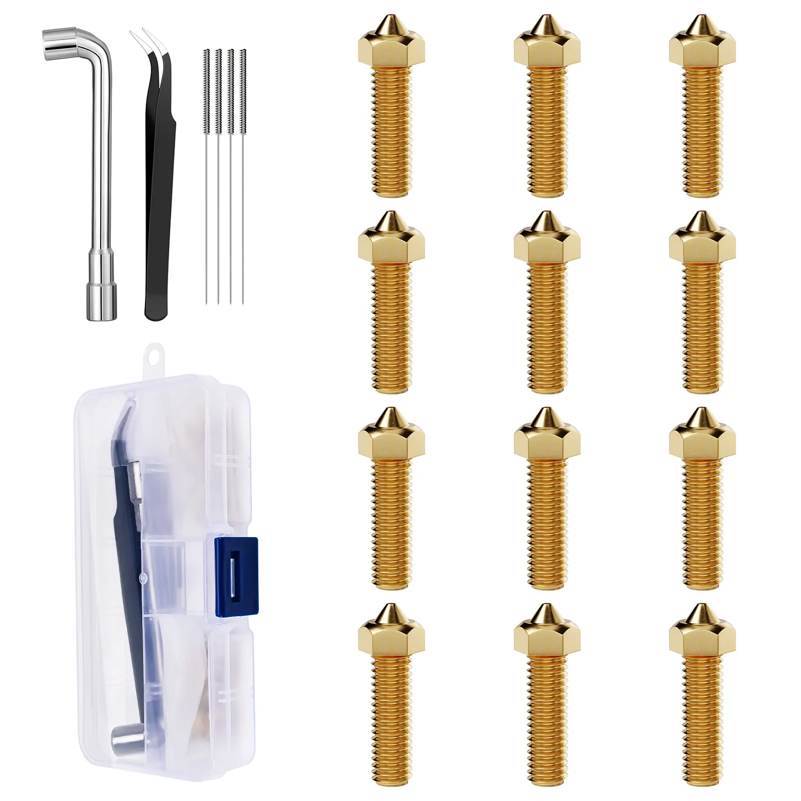 0.4mm3D Printer new Brass Nozzles for V5-V6 3D 2025 Printer, Compatible with Anycubic Kobra 2,vyper,Kobra Plus,Kobra Max 3D Printer