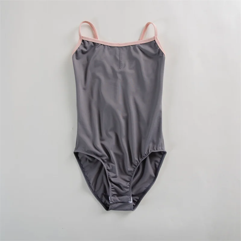 Cheap High Quality Training Dance Wear Two-color Tone Camisole Children Kids Girls Ballet Leotards with openable crotch