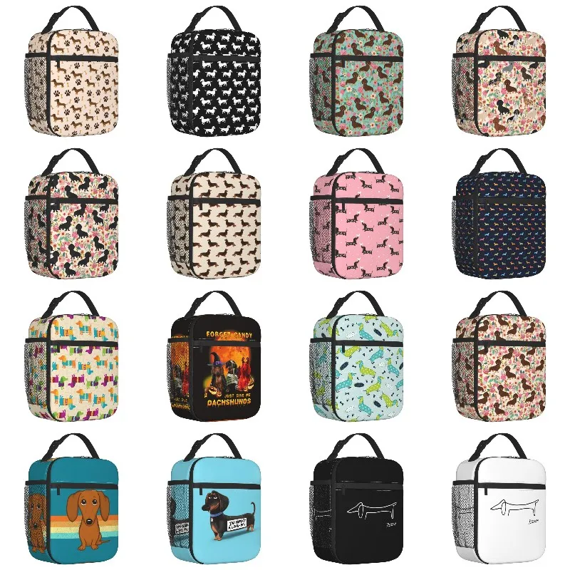 Dachshund Sausage Dog Resuable Lunch Box Women 2025 Puppy Lovers Thermal Cooler Food Insulated Lunch Bag School new Children Student