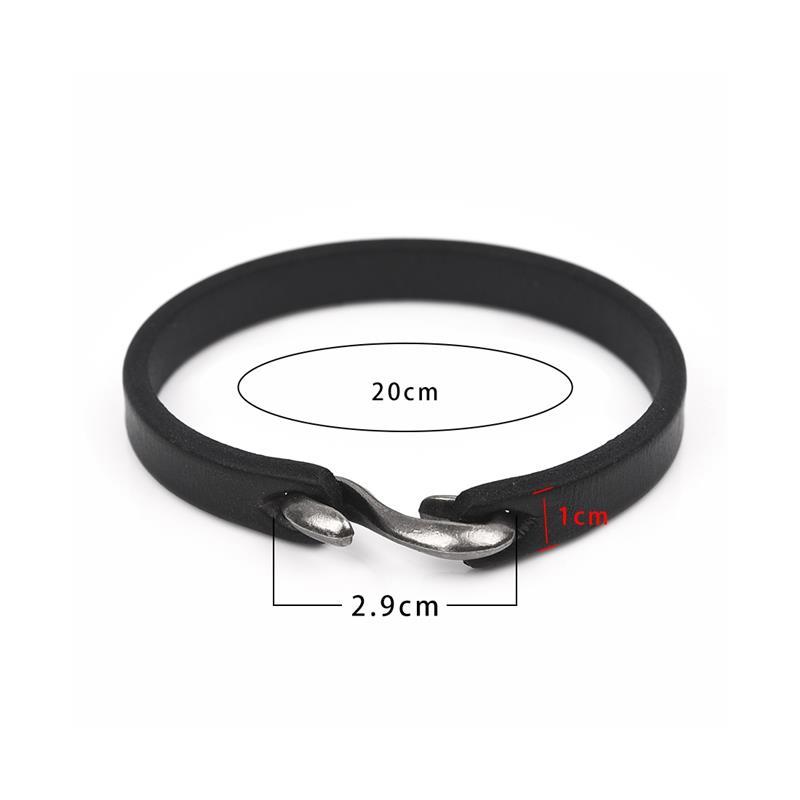 Men Bracelet Genuine Leather Bangle Retro Black new 2025 Brown Orange Color Cuff Bracelet Classic Hooks Wristband Men Women Jewelry Gifts