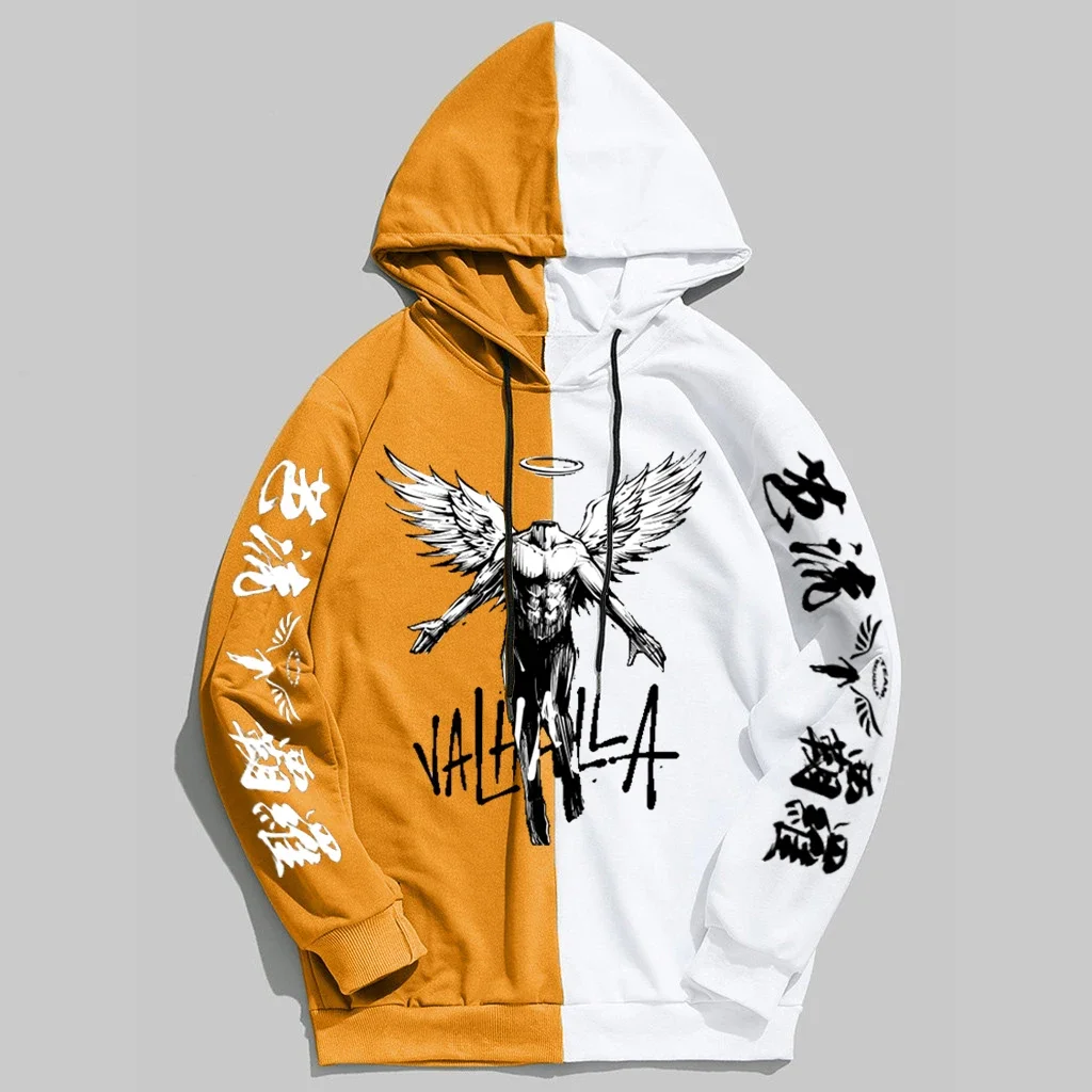Harajuku Tokyo Revengers Valahalla Hoodie Goth Grunge Mens Korean Style Loose Long Sleeve Sweatshirt Men Retro Oversized Hooded