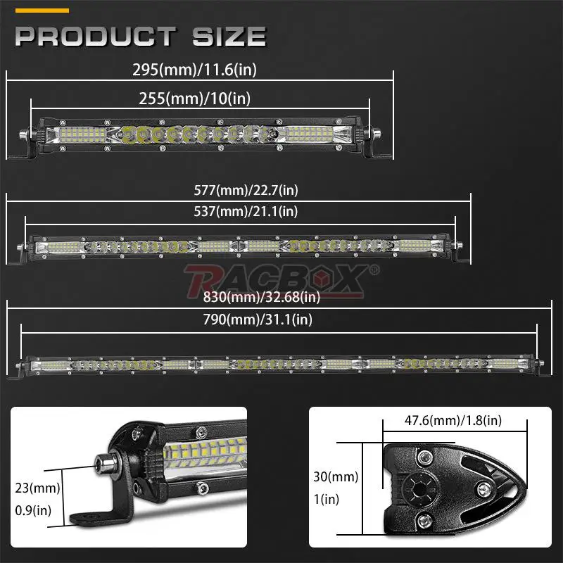 Ultra Slim LED LIGHT BAR 10'' 20'' 30'' Inch Flood Spot LED Bar 12V 24V Driving Fog Lights For Jeep LADA Truck 4x4 4WD O