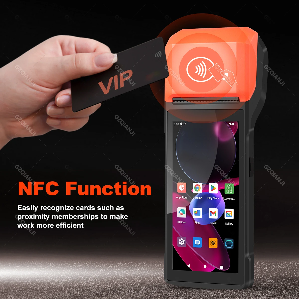 Upgraded Android 13 Handheld Pos PDA with NFC 1D 2D Barcode Scanner Reader Terminal Bulit-in 58mm Receipt Printer 4G WIFI USB