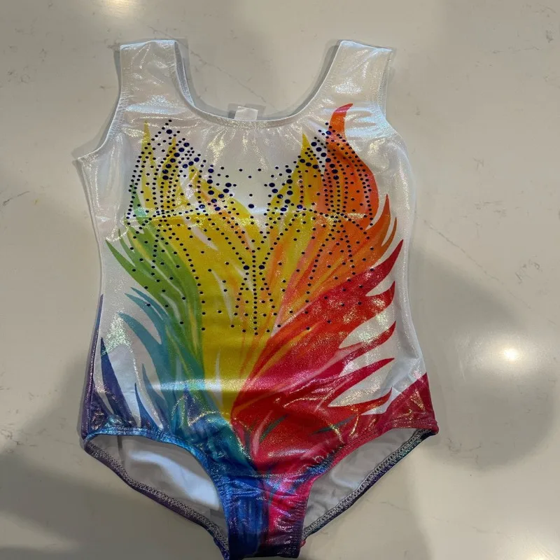 5-14 Years Girls Gymnastics Leotards Bronzing Dance Sleeveless/Long Sleeve Dancewear Kids Leotards Athletic Ballet Dress