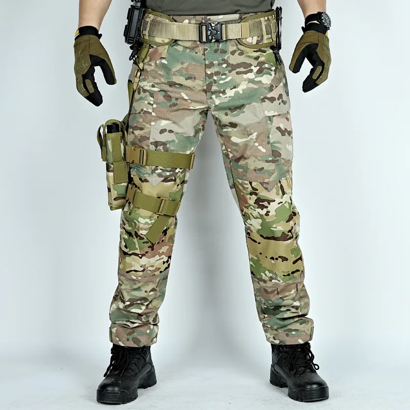 Tactical Pants Men Army Cargo Pant IX6 Raider Outdoor Multi-pocket Knee Patch Ripstop Camouflage Loose Airsoft Trousers