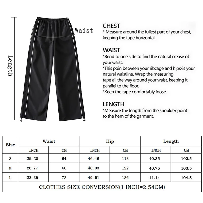 Women'S Baggy Pants Solid Color Cargo Pants Low Rise Casual Track Pants Teen Girls Wide Leg Cargo Pant Streetwear Y2k