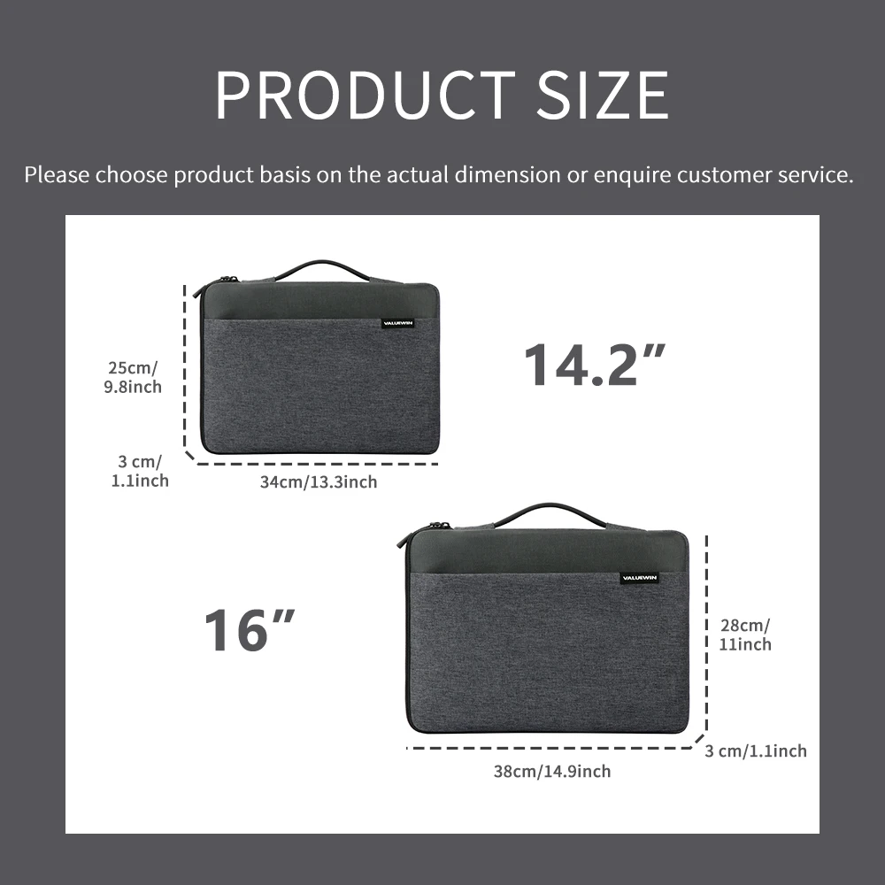 For Macbook Laptop Sleeve Bag 14.2" 16 " Notebook pouch Water-Resistant Briefcase Carrying Bag With Handle For Macbook Air Dell