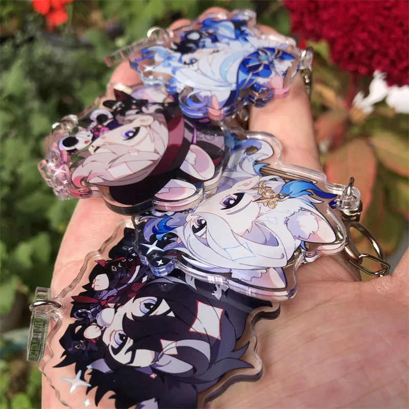Genshin Impact Clorinde Navia Lyney Furina Wriothesley Keychain Anime Game Accessories Backpack Pendant Prop Badge