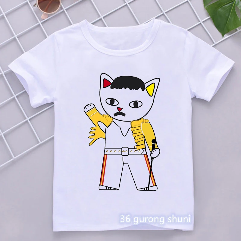 New Freddie Mercury Girls Boys T Shirt Queen Band T-Shirt 2025 Kids Short new Sleeve T-Shirts 2021 Summer Brand Rock Clothing Tops