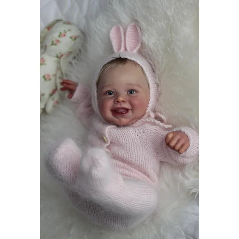 19inch Reborn Dolls Harper Smile Baby Soft Body Real 2025 Picture Lifelike Handmade with Genesis 3D Skin Paint new Silicone Baby Doll