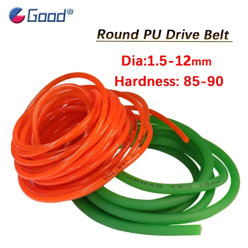 1M Polyurethane Conveyor Belts Round PU Drive Belt Meltable Cord Diameter 1.5mm-12mm Adhesive Industrial Circular Driving band