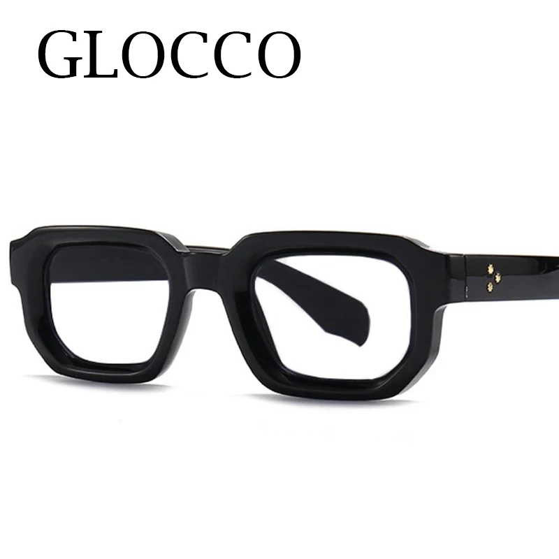 Brand Black Square Men's Glasses Frame Optical Anti Blue Light Reading Eyeglasses Retro Small Rivets Men's Presbyopia Glasses