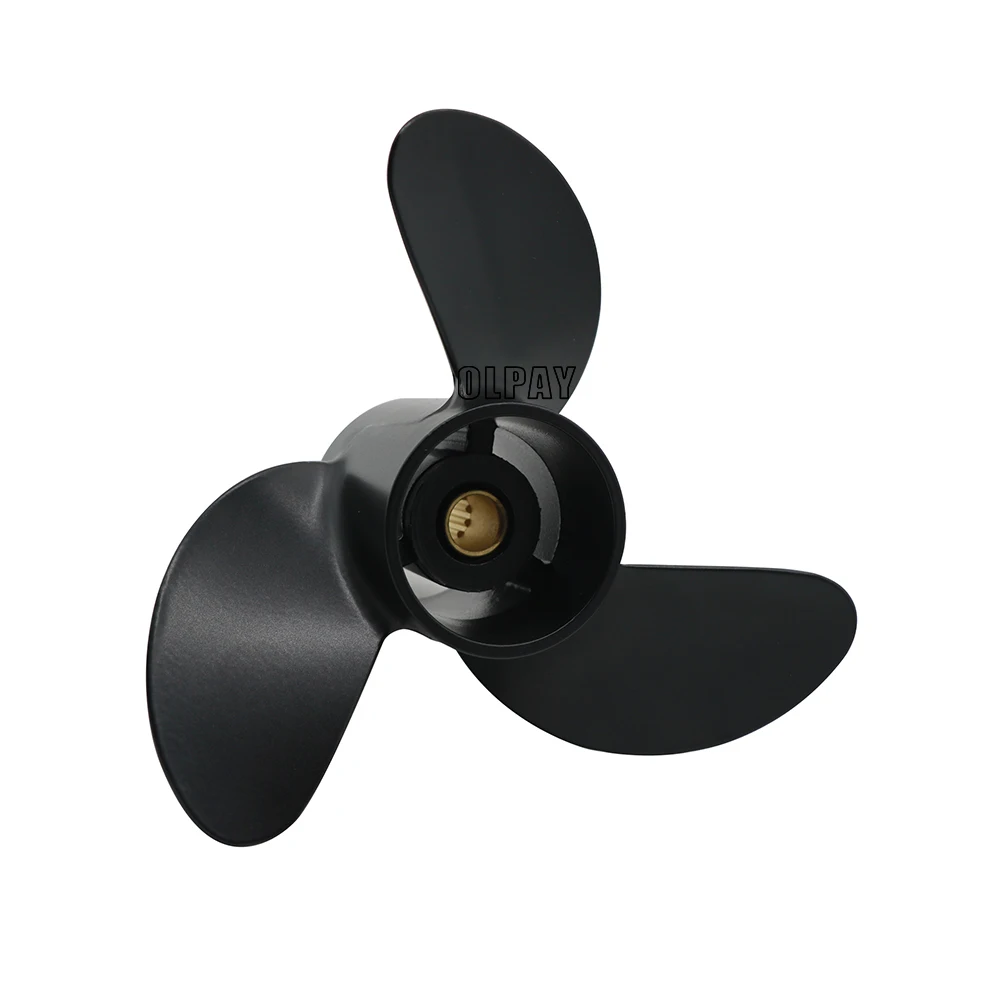 Propeller 3 Blade 12 Spline Tooth For Tohatsu Nissan Mercury 4-6HP 3R1W64516-0 Aluminum Outboard Propeller 7.8 X 8