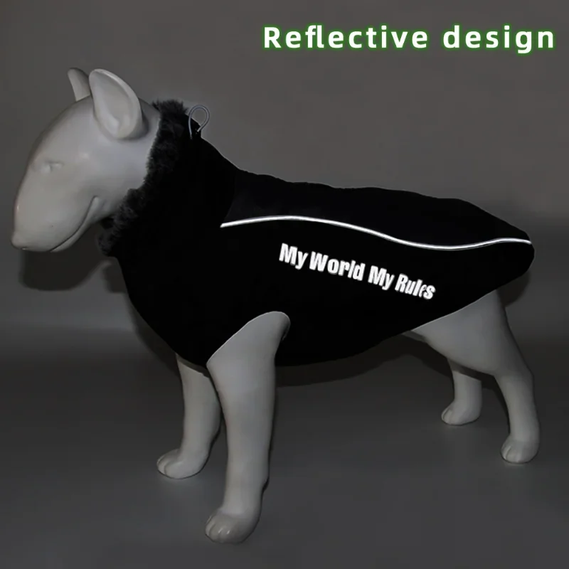 Clothes For Large Dogs Waterproof Big Dog new Vest Jacket 2025 Autumn Winter Warm Fur Collar Pet Dog Coat For French Bulldog Wilma Dog
