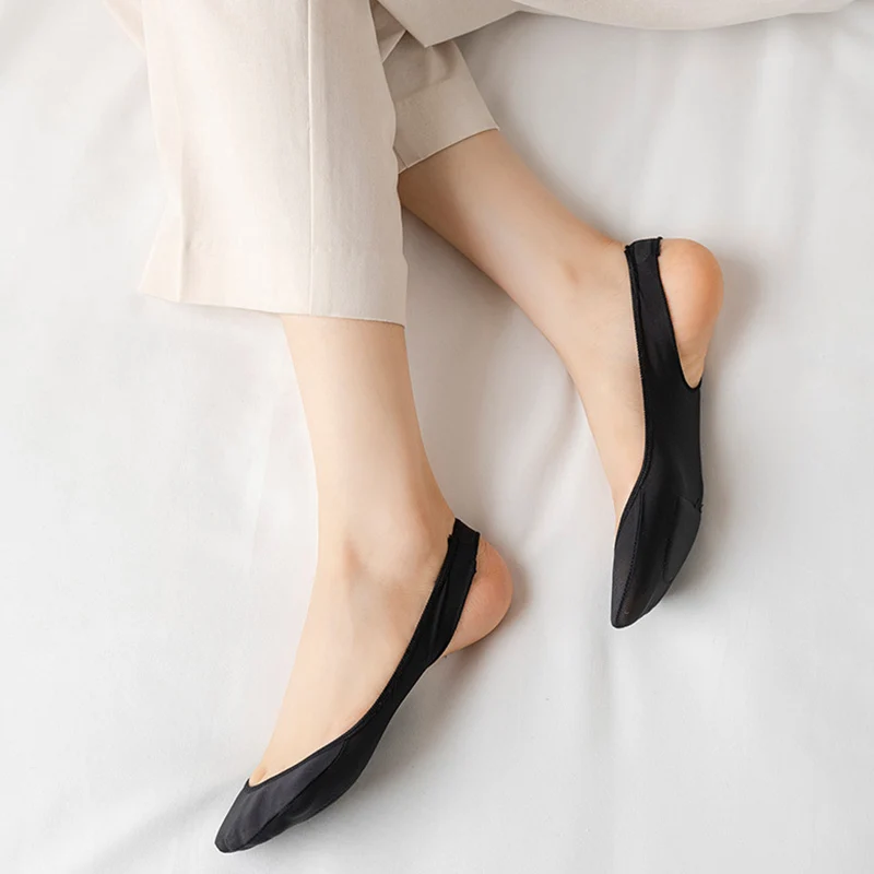 4 Pairs Women Summer Invisible Half-Palm Boat new Socks for High Heels 2025 Shoes Silicone Non-Slip Sock Female Suspender Thin Socks