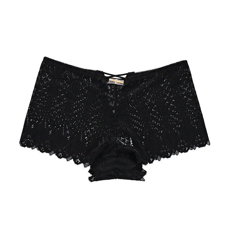 Felinus New Women Lace Pantie Sexy Middle Waist Underwear Hollow Out Underpant Solid Comfortable Boxer Briefs Female Lingerie