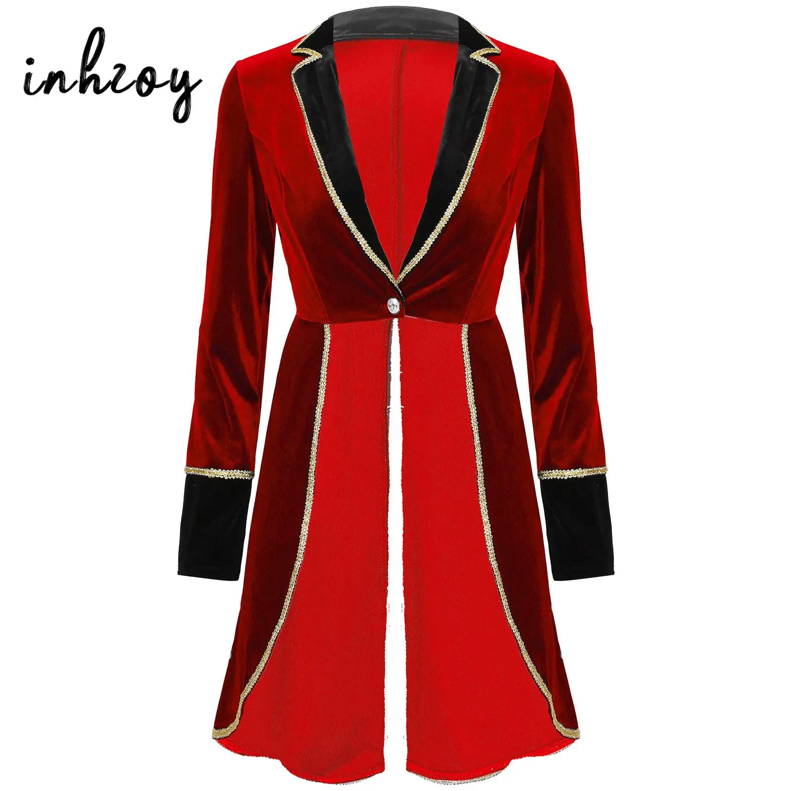 Womens 2025 Circus Ringmaster Jacket Tailcoat Showman Costume Veet Blazers Coat Halloween new Carnival Cosplay Party Rave Outfit