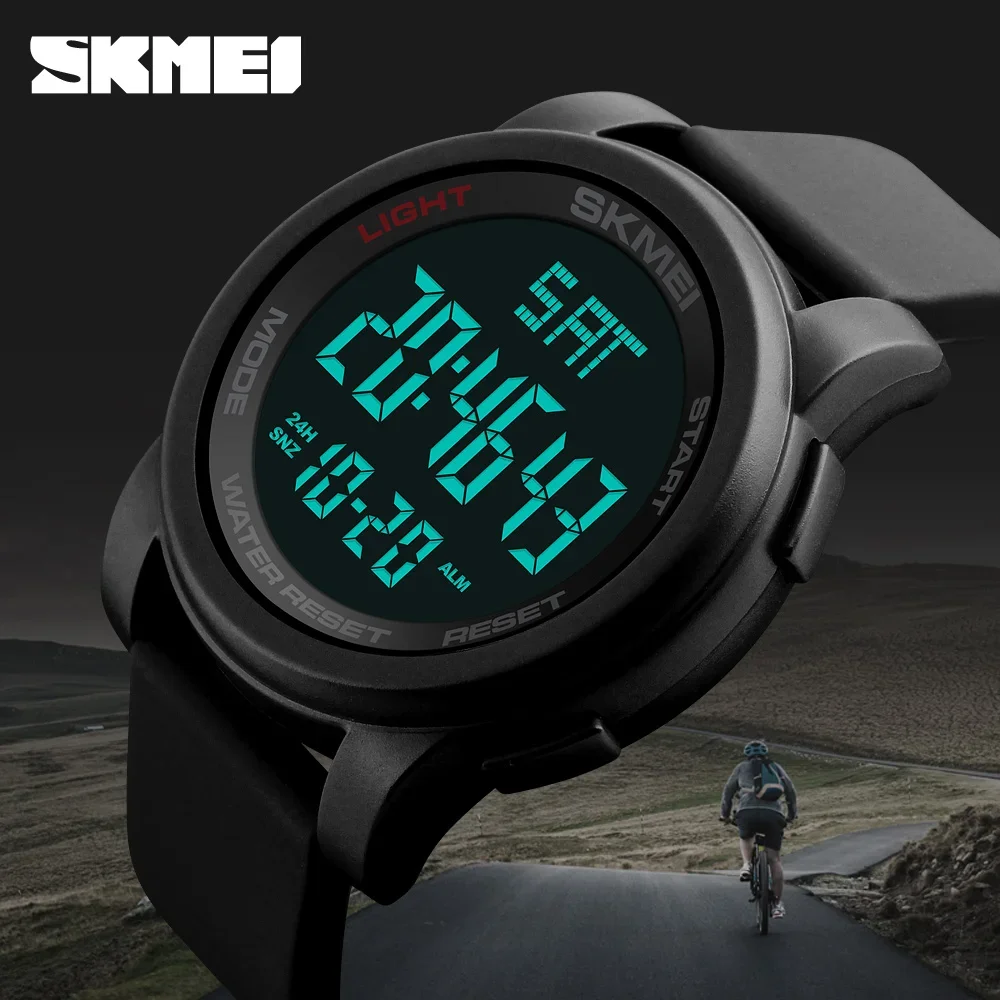 SKMEI 1257 Sport Digital Watch for Men Back Light Waterproof Electronics Mens Wristwatches Alarm Clock Relojes Para Hombre 1142