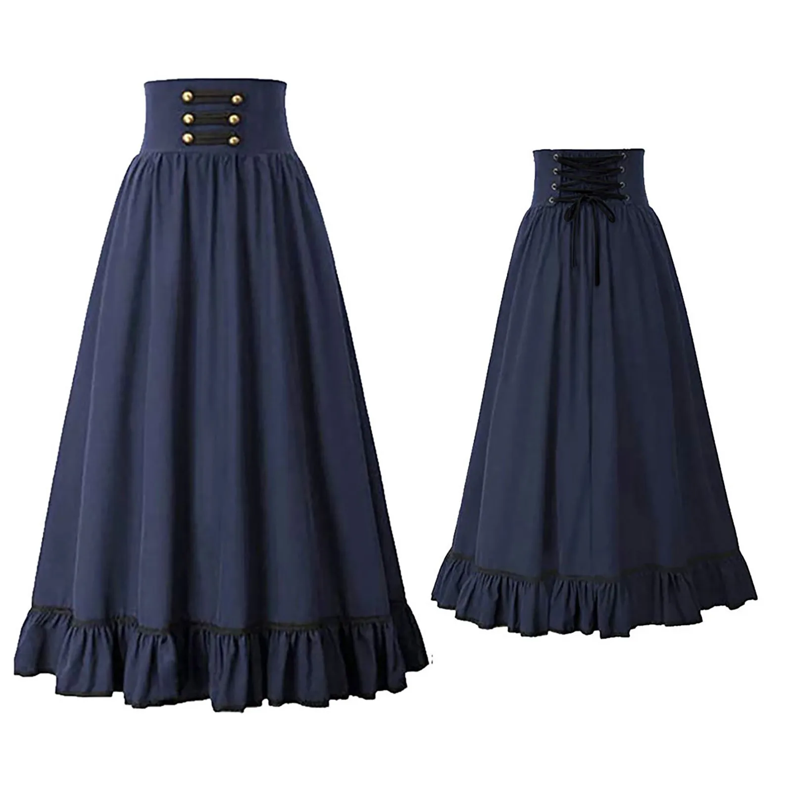 Leather Skirt Denim Skirts Women's Large Sizes Maxi Skirt High Waist Medieval Gothic Skirts Days Skirt smile