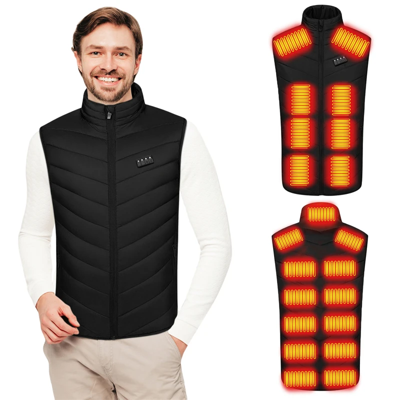 21 Areas Heated Vest Men Jacket Heated Winter Women's Electric USB Heater Tactical Jackets Man Thermal Vest Body Warmer Coat 2XL