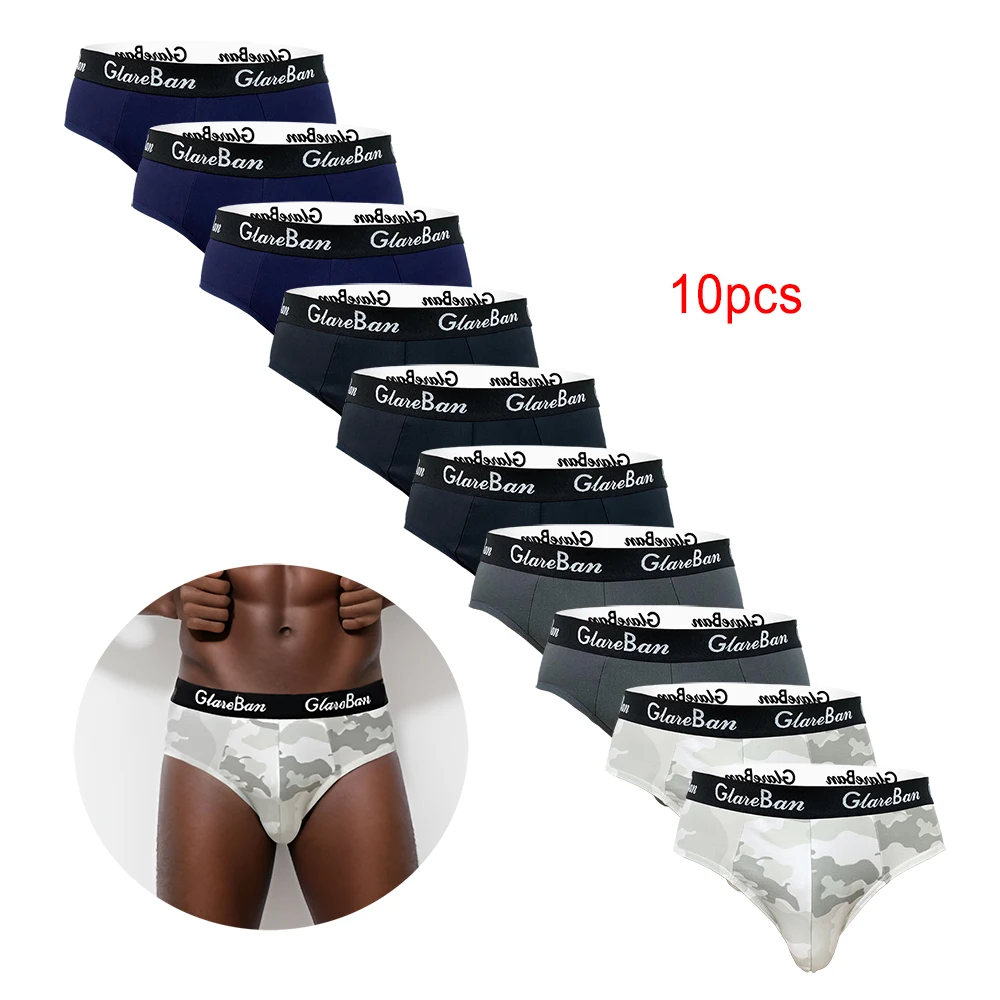 10pcs Pack Brand Sexy Underwear for Men Briefs Polyes Men's Panties Gay 2023 Underpants Slip Bikini Jockstrap Brazilian Soft Kit