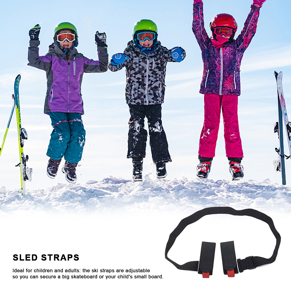 Ski and Pole Carrier Strap Adjustable Ski Strap & Pole Carrier Portable Snowboard Carrying Strap Skiing Accessories