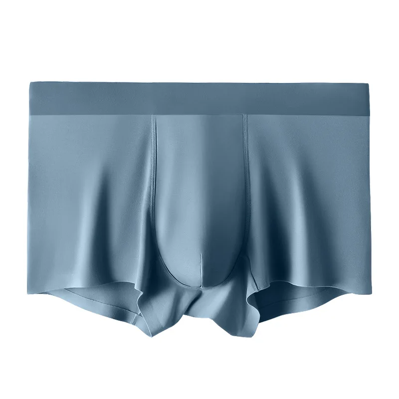 Ice silk men's underwear solid color breathable 2025 antibacterial new boxer shorts men's boyshort